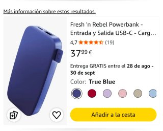 Fresh 'n Rebel Powerbank 12000 mAh/ precintado