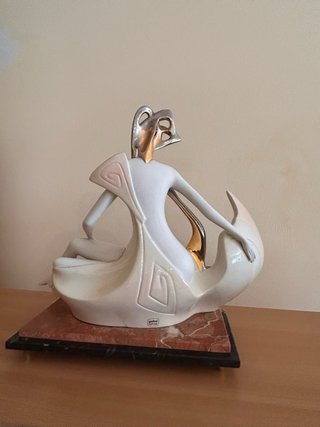 Figura Porcelana GALOS Oro y Platino