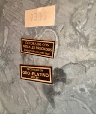 Figura Porcelana GALOS Oro y Platino