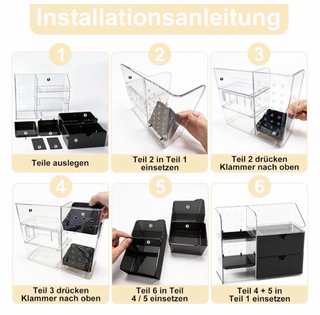 Organizador Maquillaje DoocliB 3 en 1 Negro/Dorado