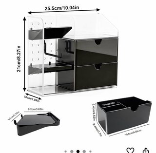 Organizador Maquillaje DoocliB 3 en 1 Negro/Dorado