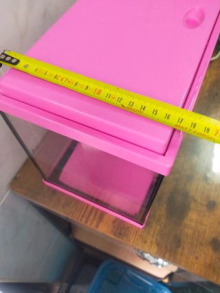 Acuario/Pecera Rosa con Accesorios