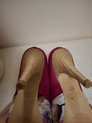 Scarpe tacco Bata 37 floreali fucsia