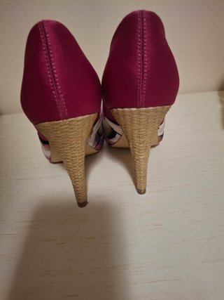Scarpe tacco Bata 37 floreali fucsia