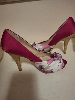 Scarpe tacco Bata 37 floreali fucsia
