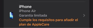 iPhone Air 256GB Negro Devuelto por  en Garantia