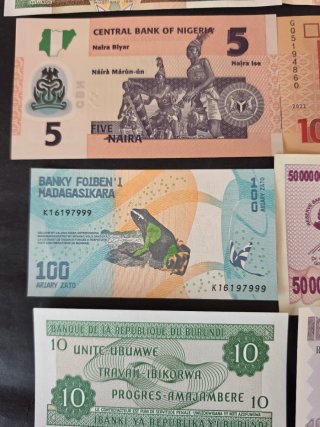 Lotes de Billetes de África.