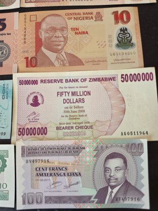 Lotes de Billetes de África.