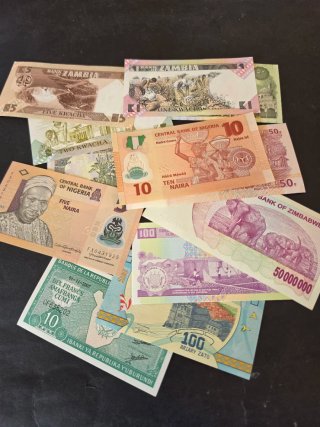 Lotes de Billetes de África.