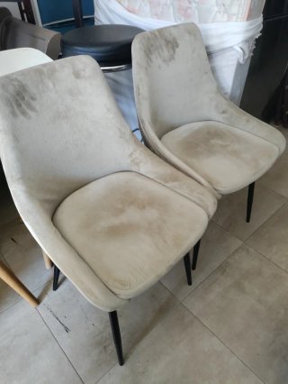 Juego de 2 sillas de comedor beige
