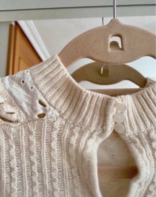 Jersey Sézane crudo bordados Talla S