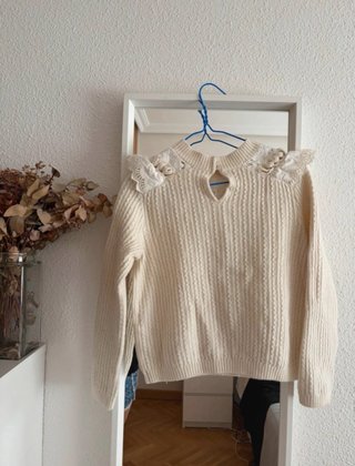Jersey Sézane crudo bordados Talla S
