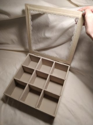 Caja organizadora de té con 9 compartimentos