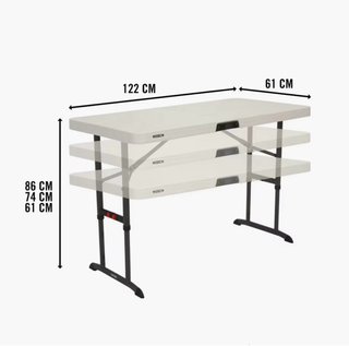 Mesa Plegable Lifetime Beige y Negra