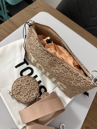 Bolso Tous bandolera beige y rosa