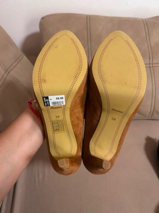 Zapatos de tacón de ante marrón de 8cm de tacón