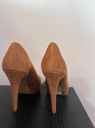 Zapatos de tacón de ante marrón de 8cm de tacón