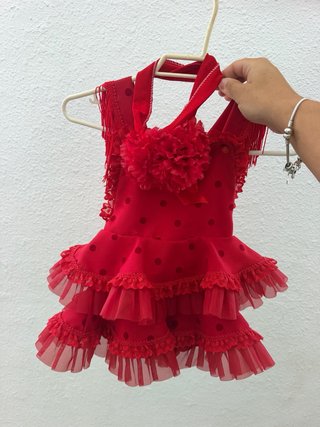 Traje de flamenca rojo con lunares