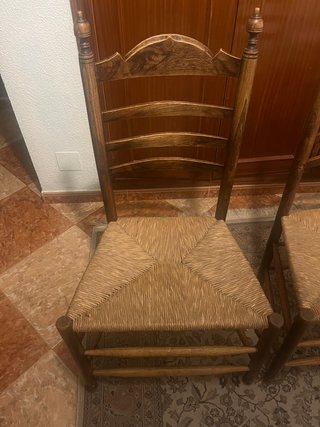 sillas de comedor de madera, antiguas, holandesas