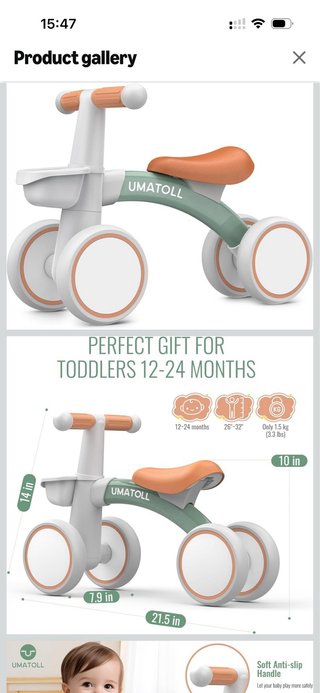 Bicicleta de aprendizaje Umatoll 1-2 años