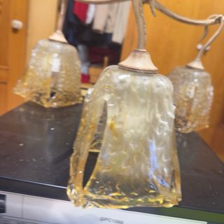 Lámpara de techo cristal grueso artesanal