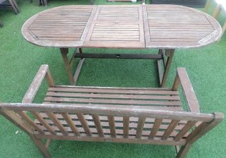 Conjunto muebles madera maciza para exterior