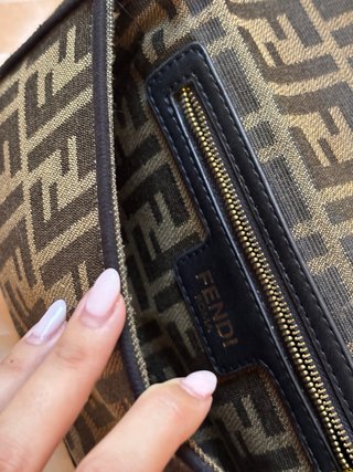 Borsa Baguette Marrone e Oro