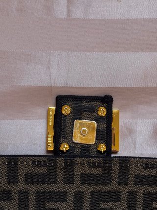 Borsa Baguette Marrone e Oro