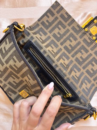 Borsa Baguette Marrone e Oro