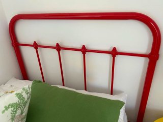 2 Cabeceros Cama Minihome Rojo Metal