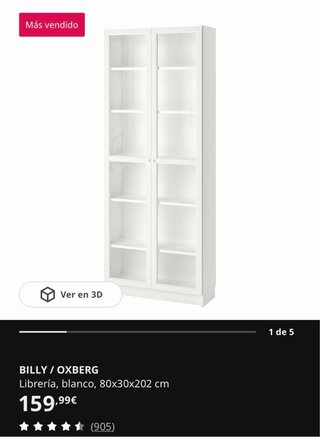 Conjunto Estanterías/Escritorio Ikea Billy/Oxberg
