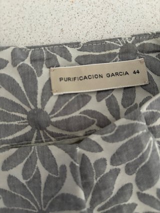 Vestido Purificación García floral gris T44