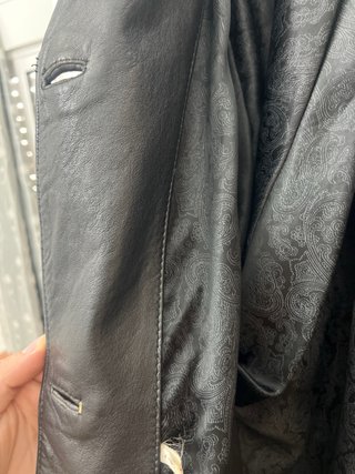Chaqueta de cuero auténtico negra