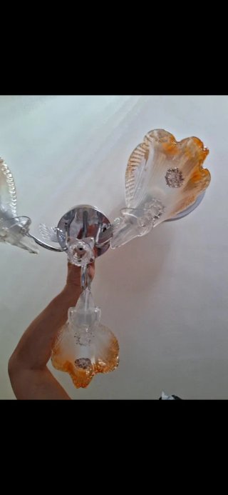 Lámpara colgante de cristal ámbar
