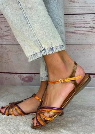 Sandalias Viviana en tonos mediterráneos.  NUEVAS