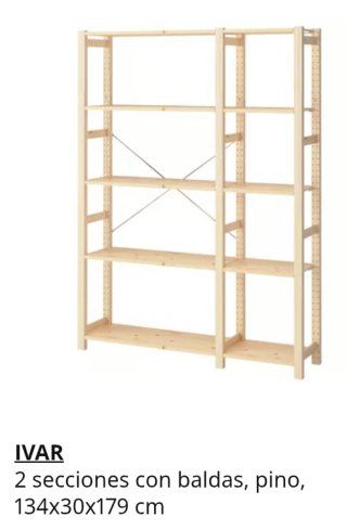 Estantería Ikea IVAR con armario
