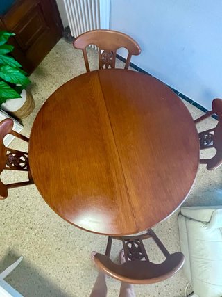Mesa comedor extensible madera + 6 sillas