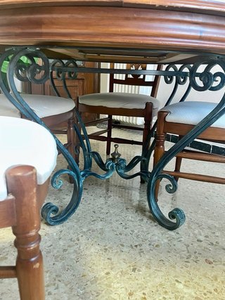 Mesa comedor extensible madera + 6 sillas