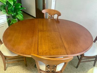 Mesa comedor extensible madera + 6 sillas