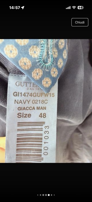Gutteridge Blazer Blu Cotone Taglia M