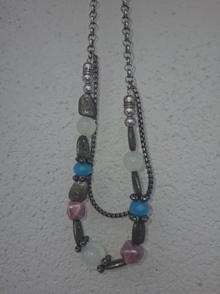 Collar mujer plata y piedras