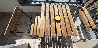 Mesa y 2 Sillas Jardín Plegables Madera