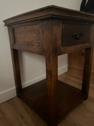 Mesita auxiliar madera maciza retro