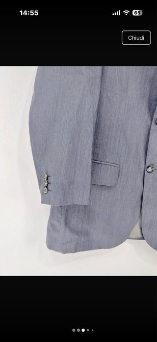 Blazer Tollegno Pura Lana Grigio Melange L