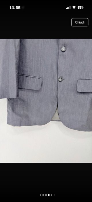 Blazer Tollegno Pura Lana Grigio Melange L