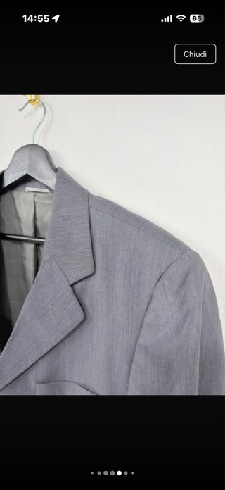 Blazer Tollegno Pura Lana Grigio Melange L