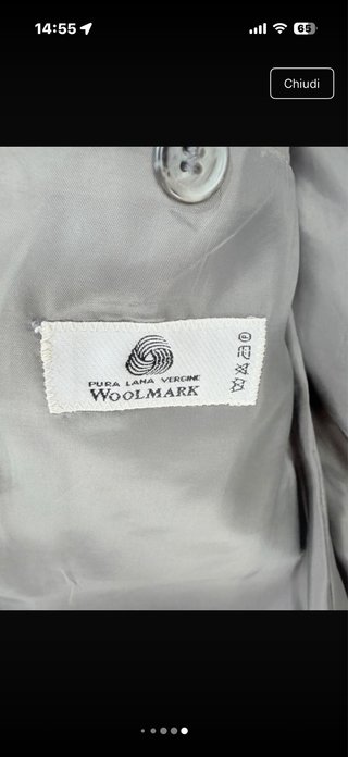 Blazer Tollegno Pura Lana Grigio Melange L