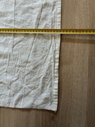 2 Cortinas crema/blanco roto con presillas
