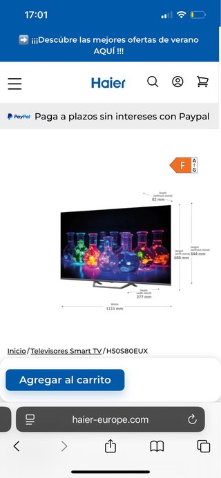 Smart TV Haier 50 buen estado