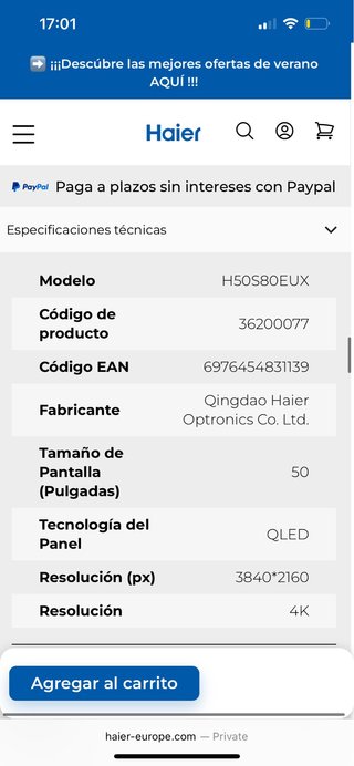 Smart TV Haier 50 buen estado